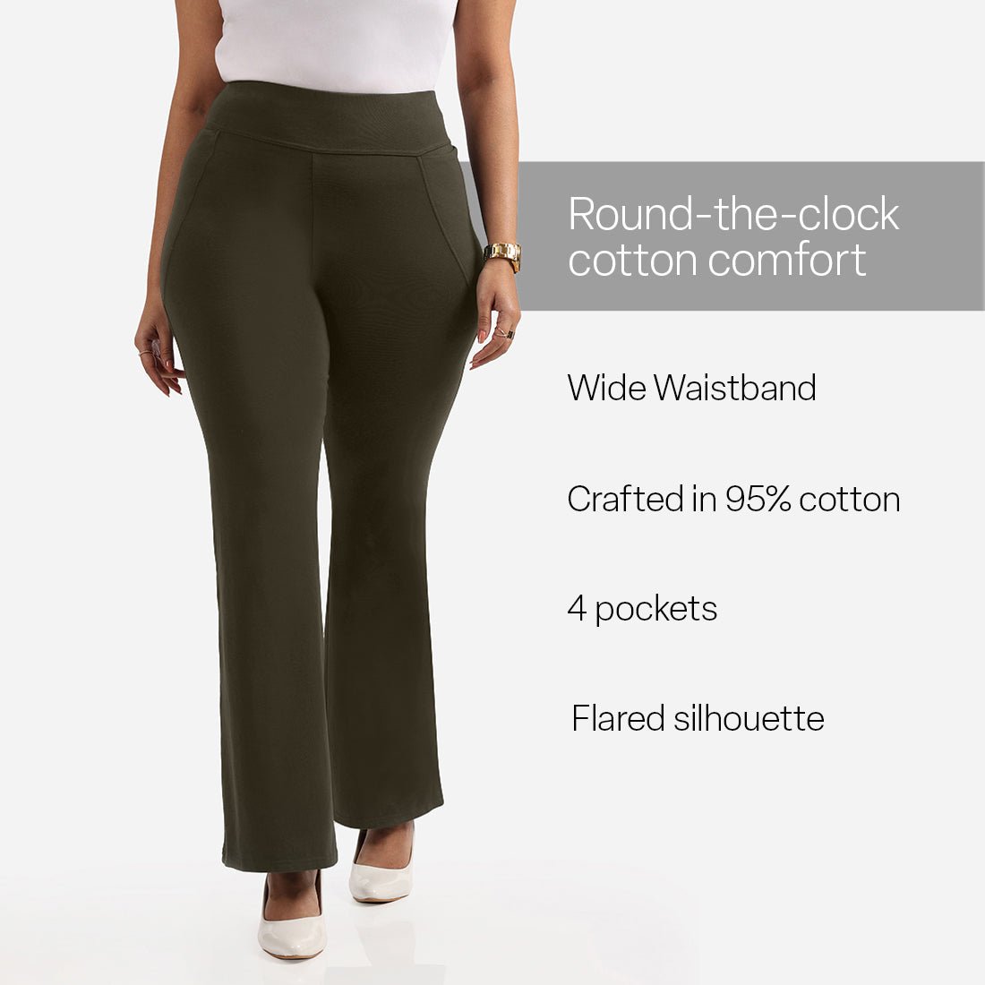 AM:PM Cotton Flare Pants - BlissClub
