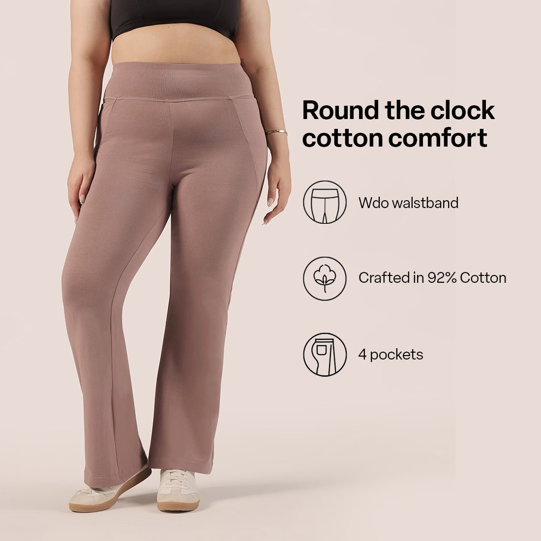 AM:PM Cotton Flare Pants - BlissClub