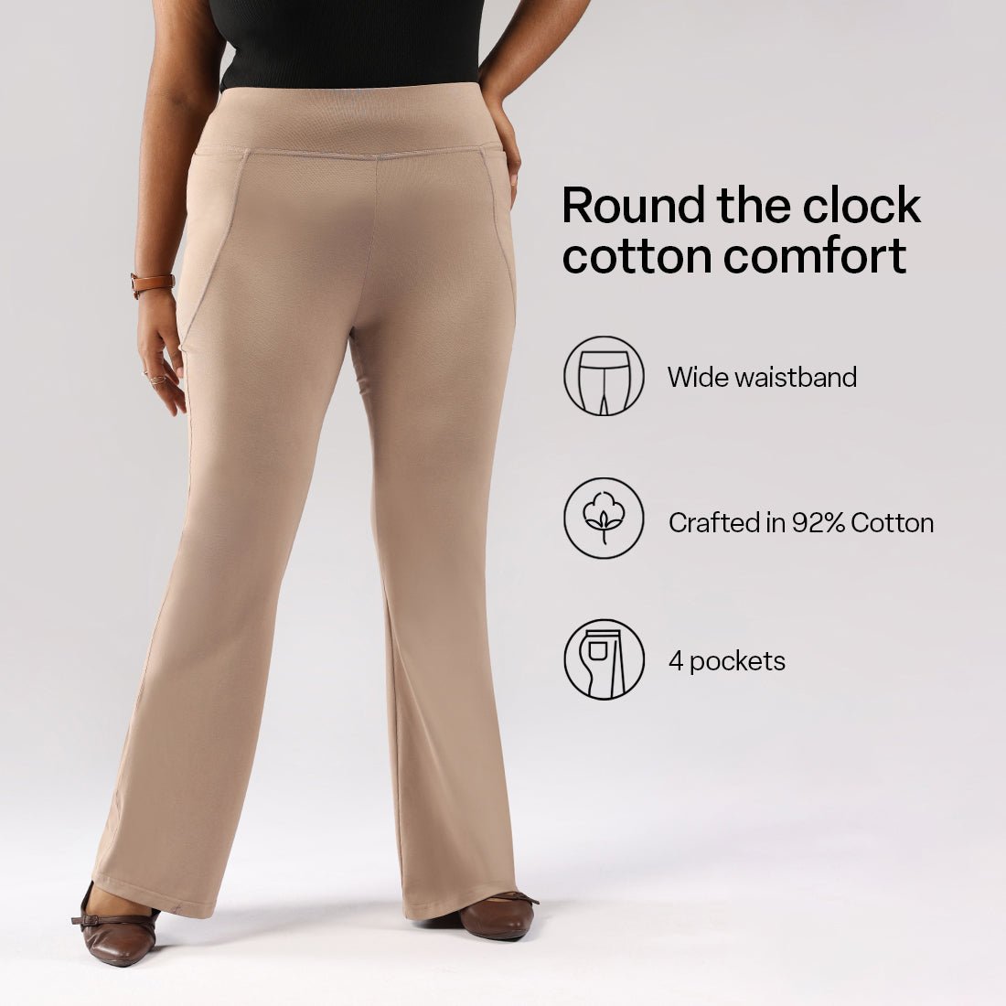 AM:PM Cotton Flare Pants - BlissClub