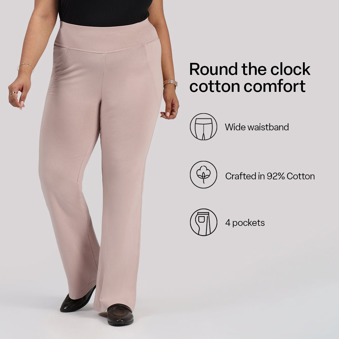 AM:PM Cotton Flare Pants - BlissClub