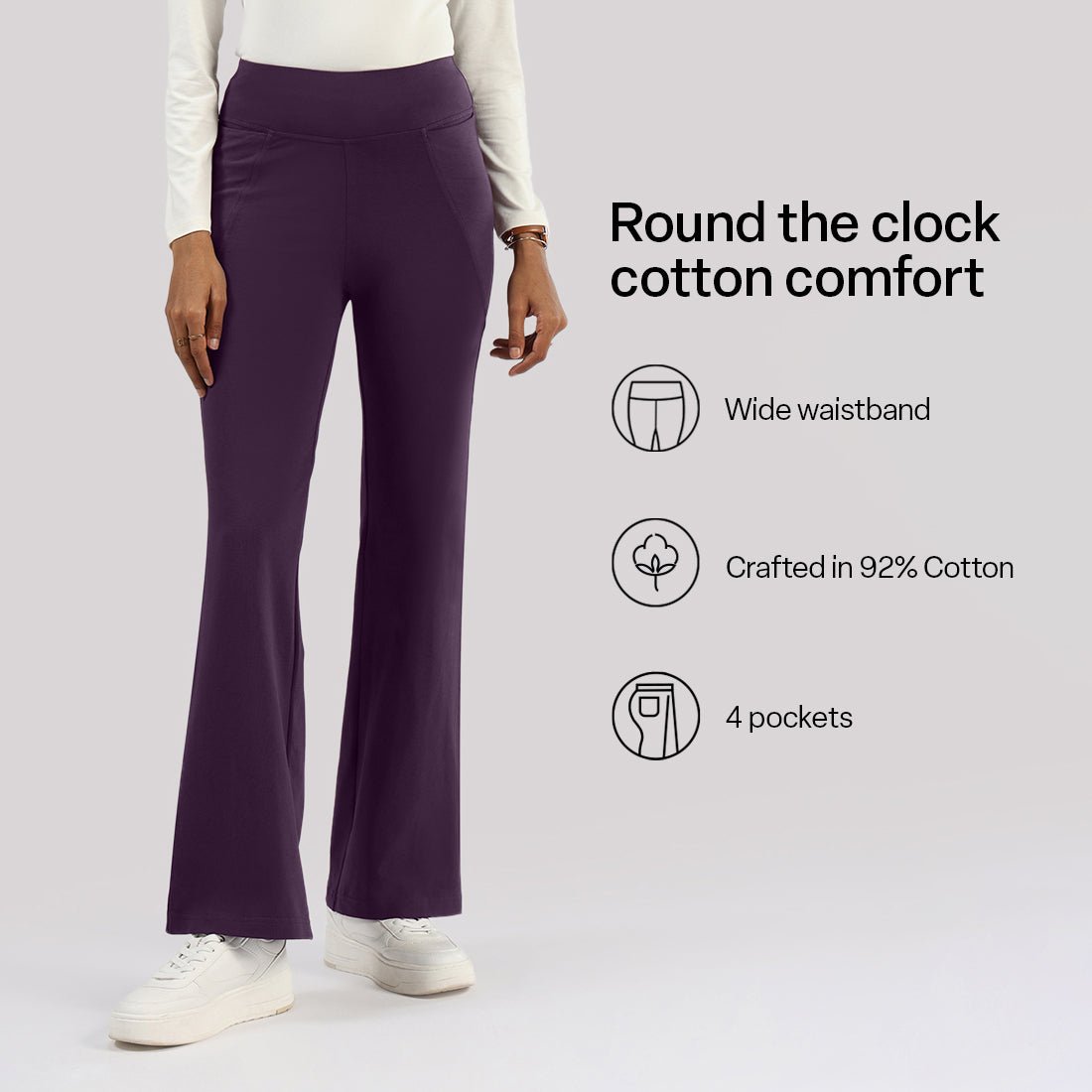 AM:PM Cotton Flare Pants - BlissClub