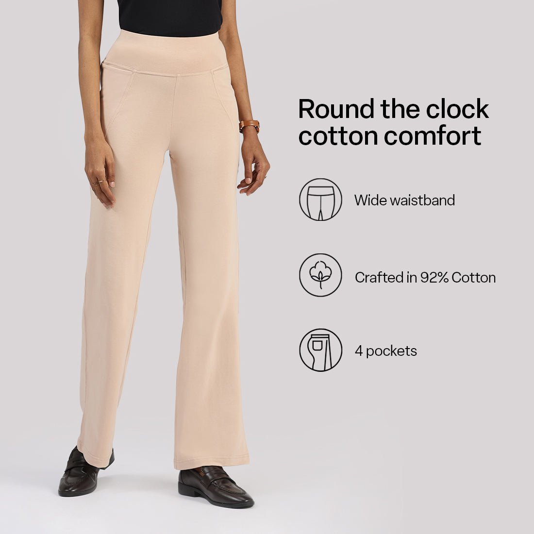 AM:PM Cotton Flare Pants - BlissClub