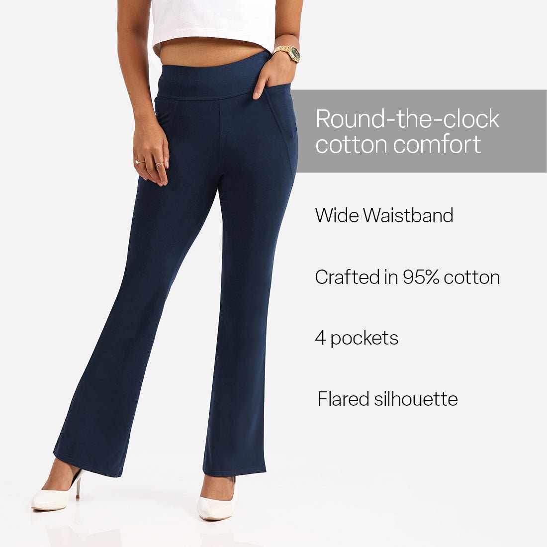 AM:PM Cotton Flare Pants Tall - BlissClub