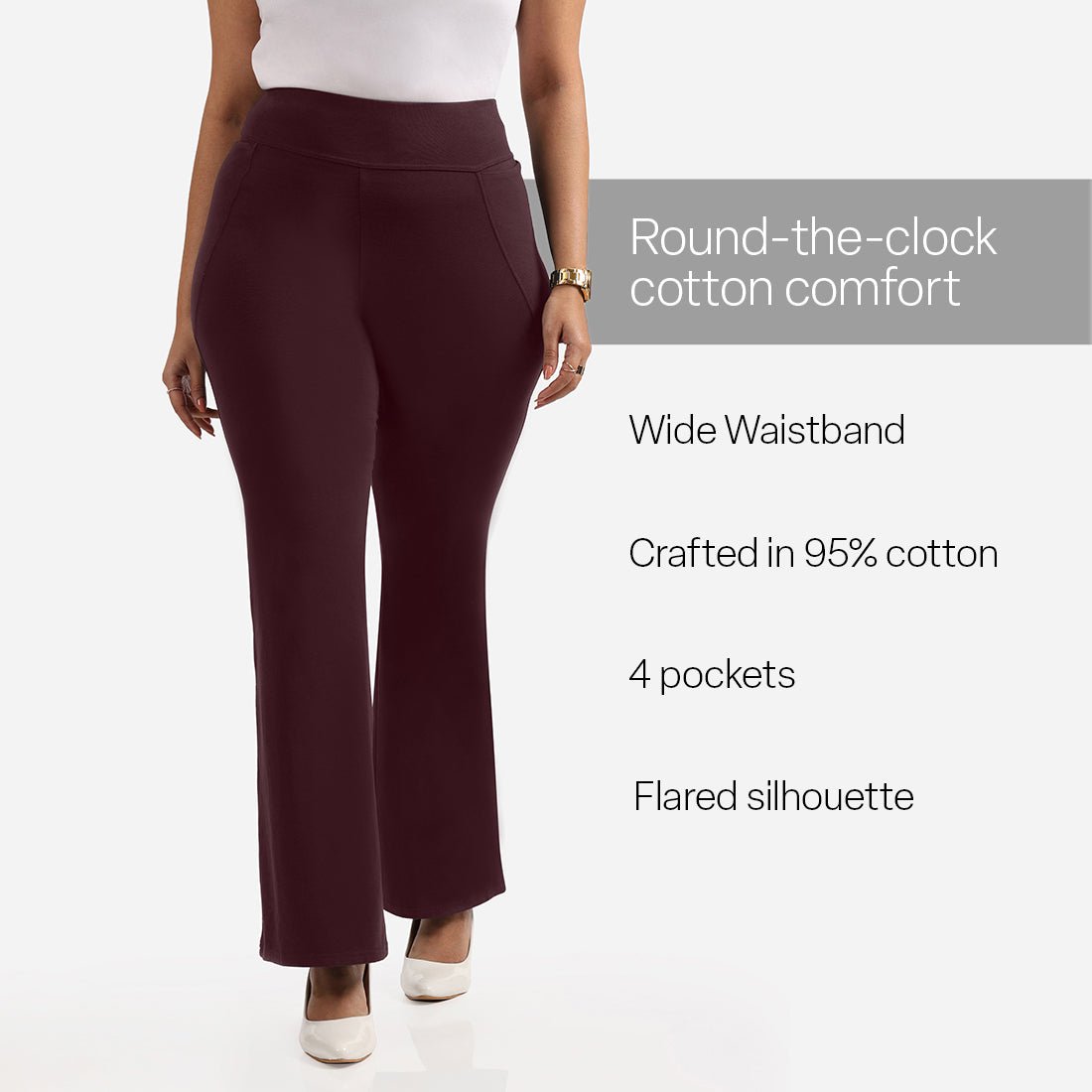 AM:PM Cotton Flare Pants Tall - BlissClub
