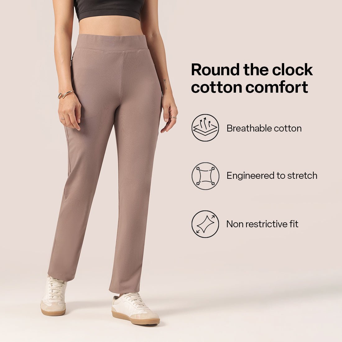 AM:PM Cotton Straight Pants - BlissClub