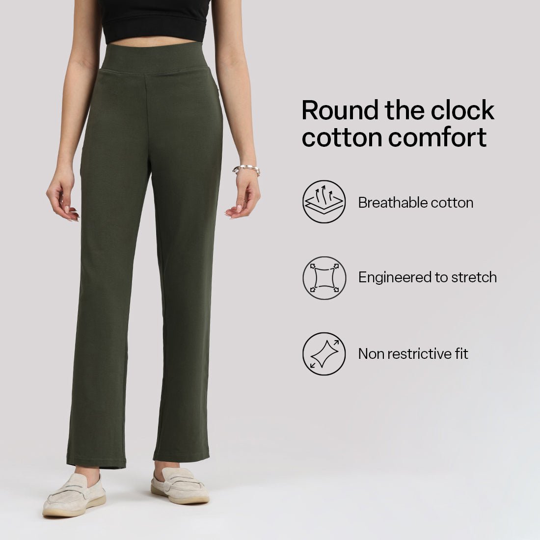AM:PM Cotton Straight Pants Tall - BlissClub