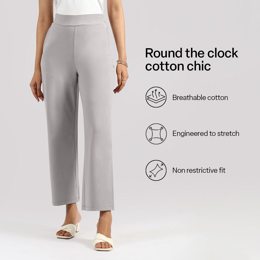 AM:PM Cotton Wide Legged Pants - BlissClub