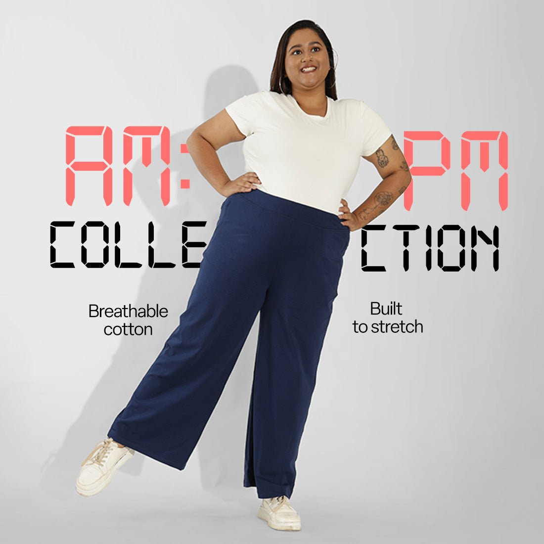 AM:PM Cotton Wide Legged Pants - BlissClub