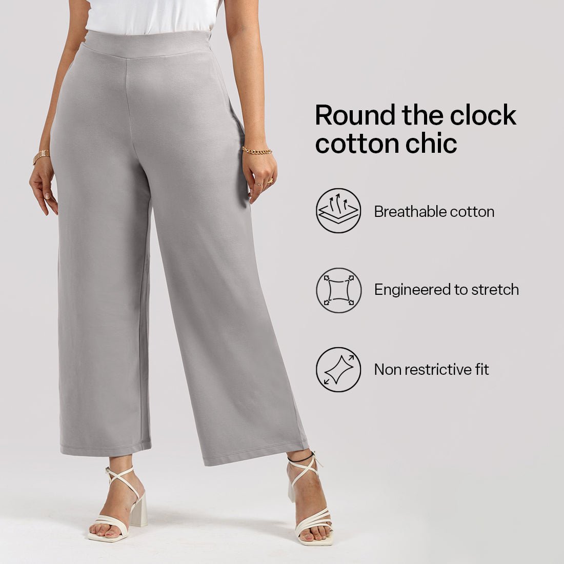 AM:PM Cotton Wide Legged Pants - BlissClub