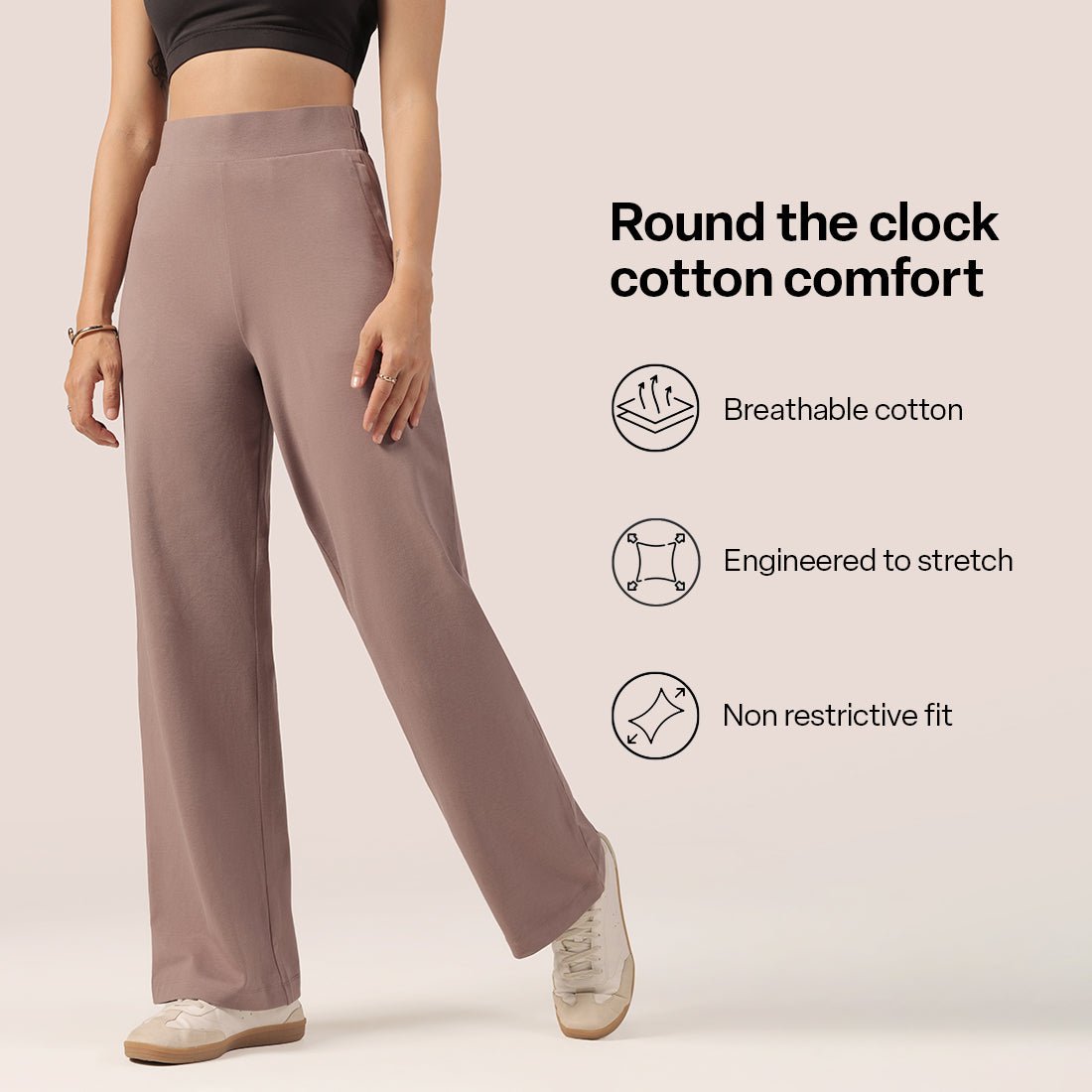 AM:PM Cotton Wide Legged Pants - BlissClub