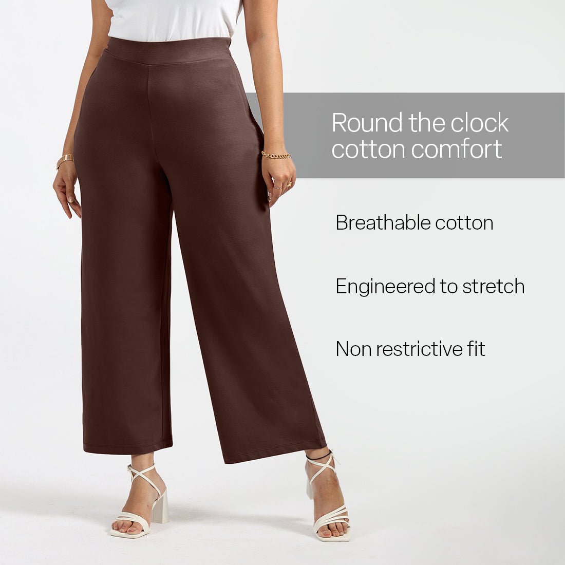 AM:PM Cotton Wide Legged Pants - BlissClub