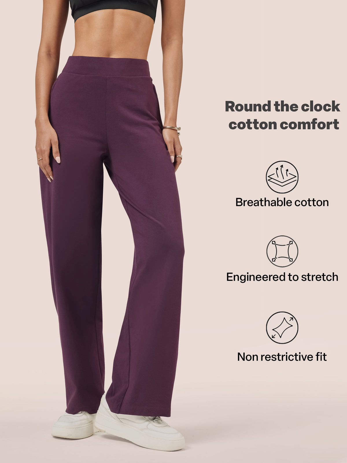 AM:PM Cotton Wide Legged Pants - BlissClub