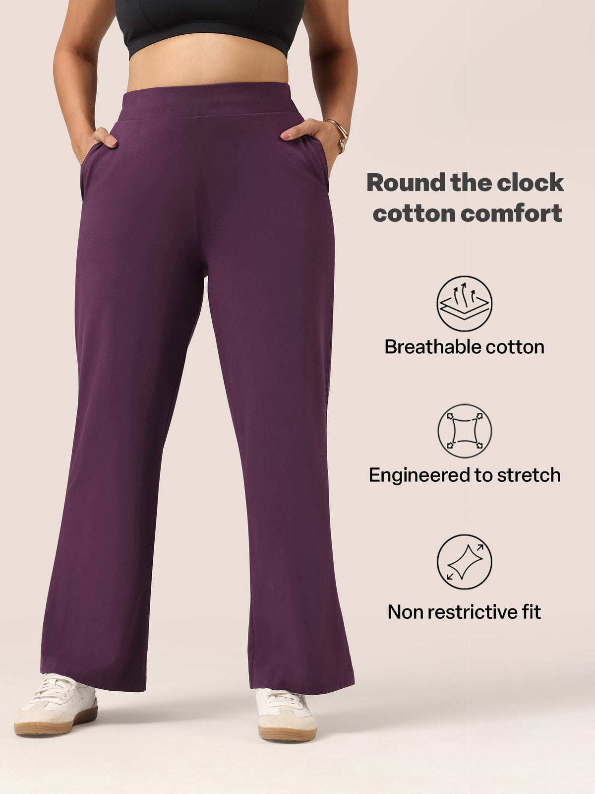 AM:PM Cotton Wide Legged Pants - BlissClub