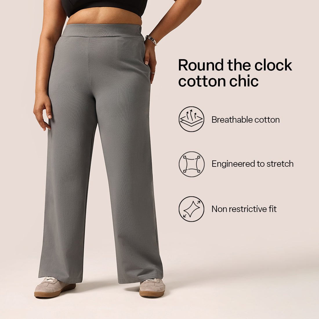 AM:PM Cotton Wide Legged Pants - BlissClub