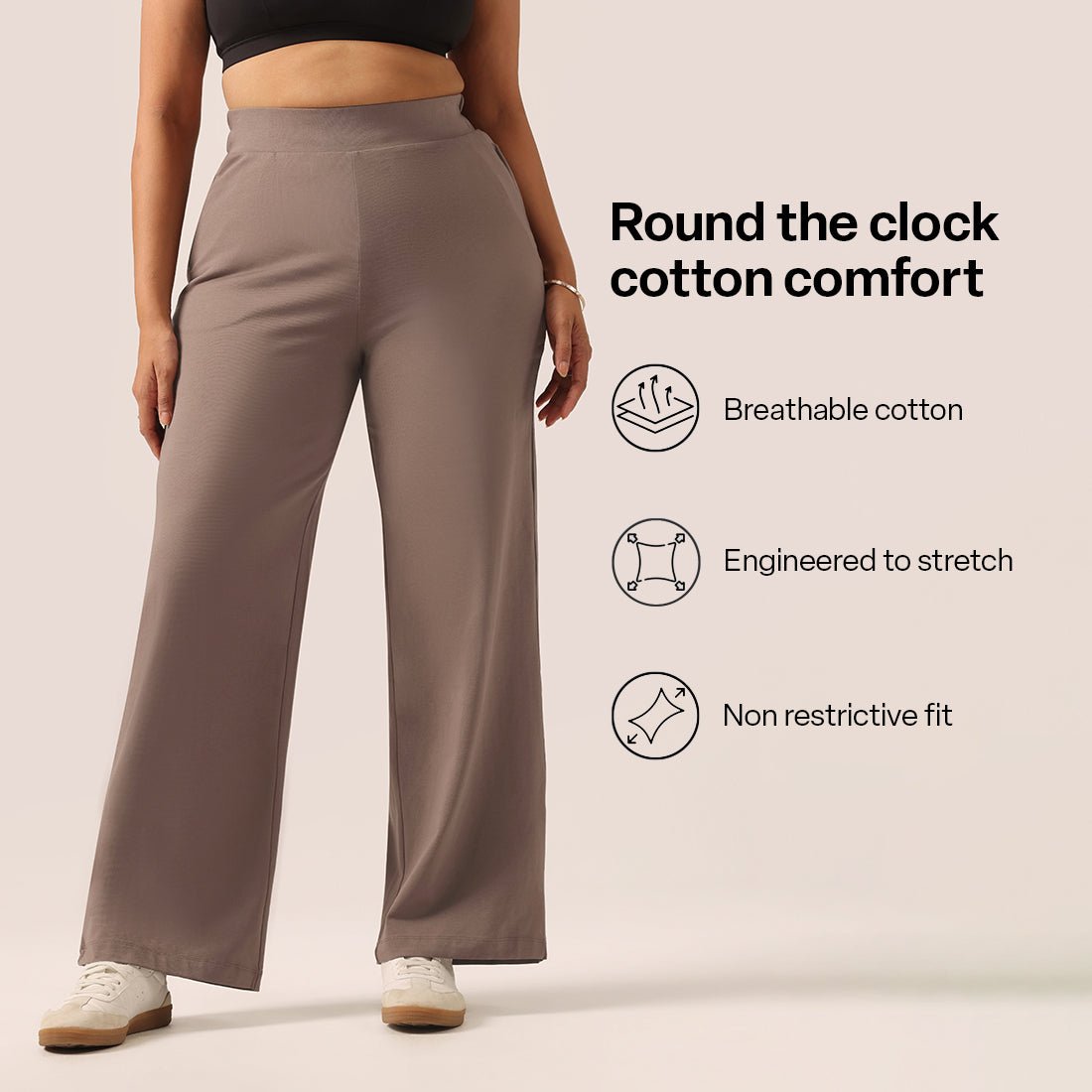 AM:PM Cotton Wide Legged Pants - BlissClub