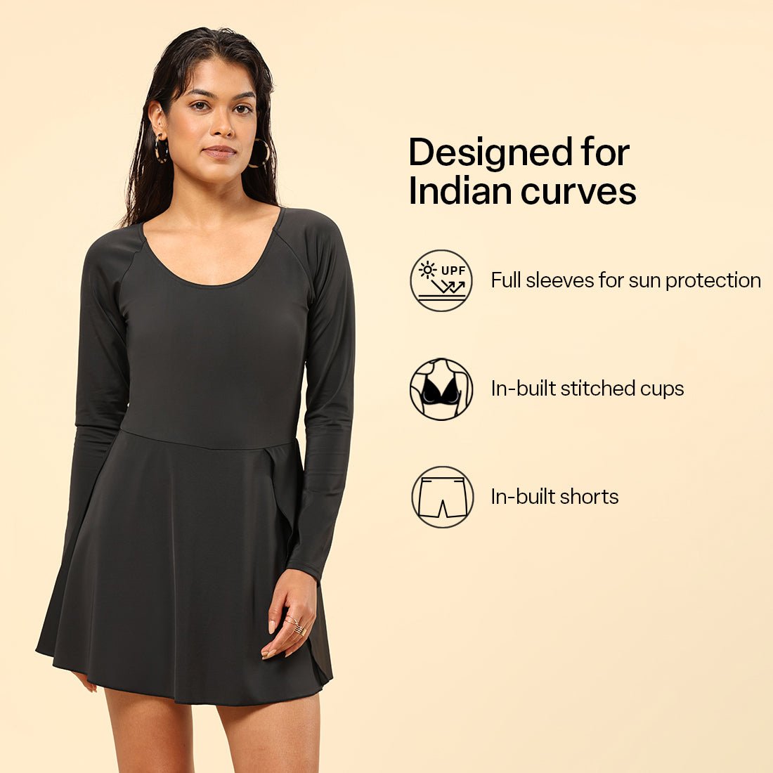 Bliss Swim Full Sleeve Dress - BlissClub