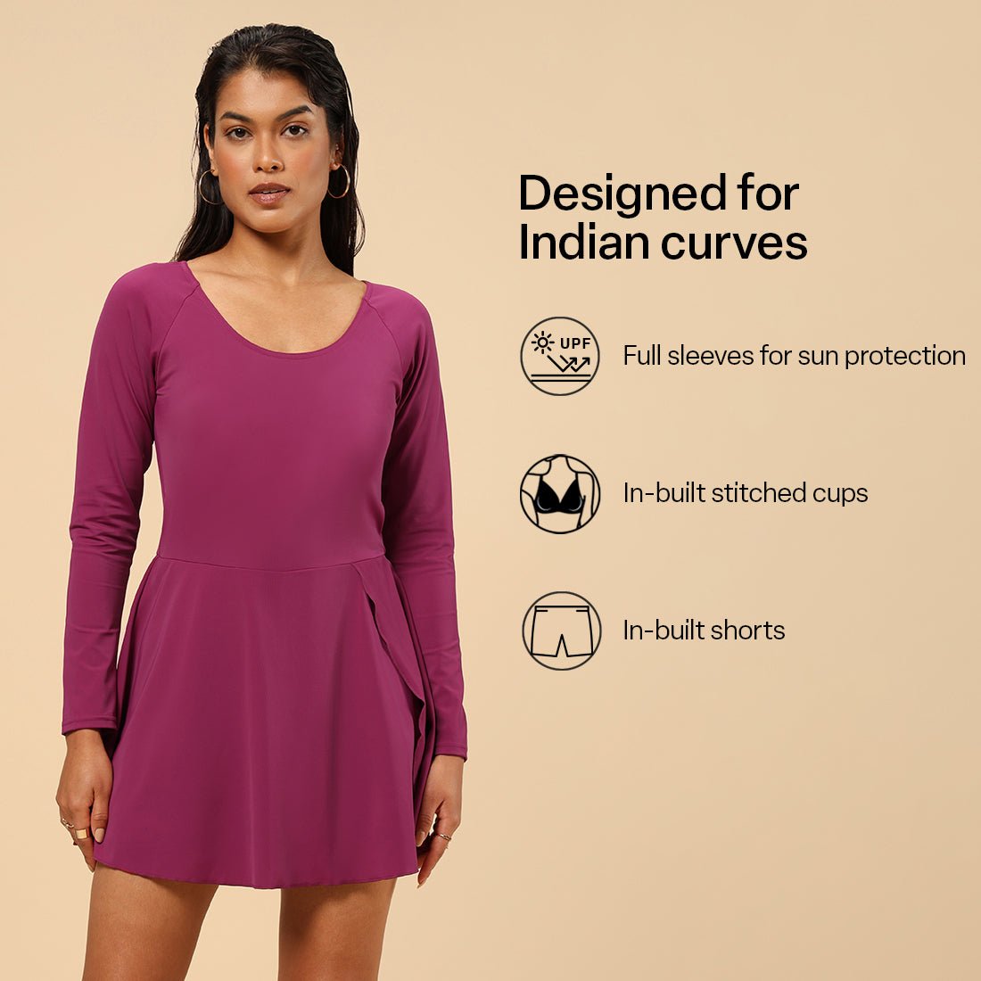 Bliss Swim Full Sleeve Dress - BlissClub