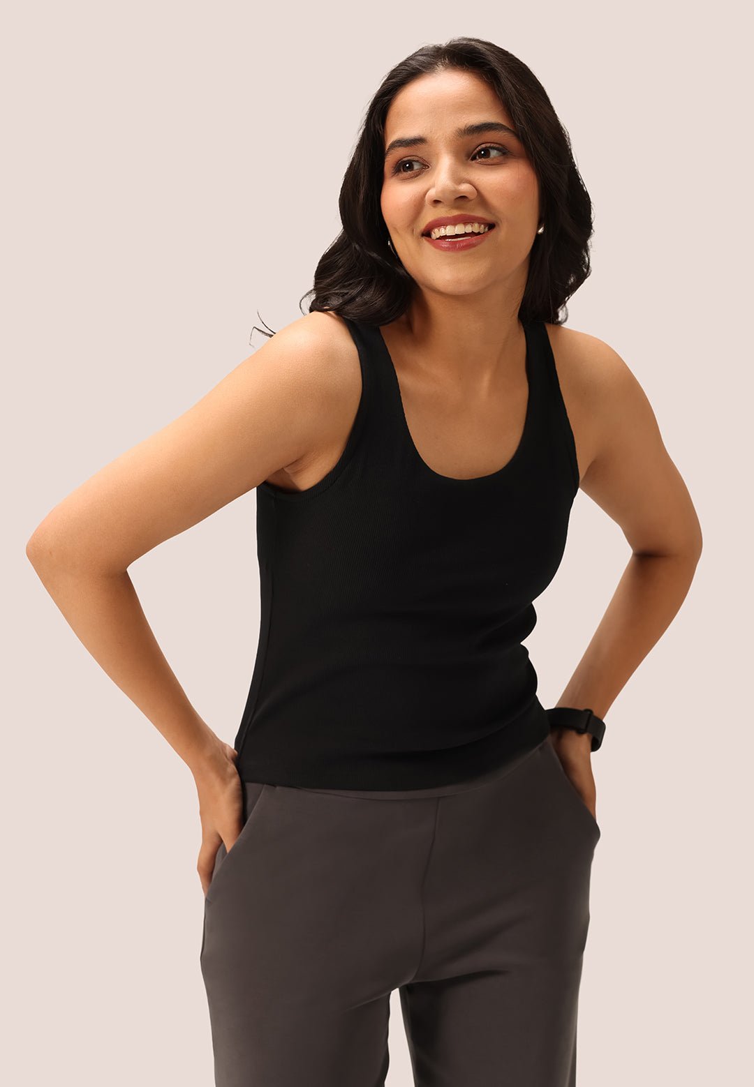 Blissentials Round Neck Built In Bra Top - BlissClub