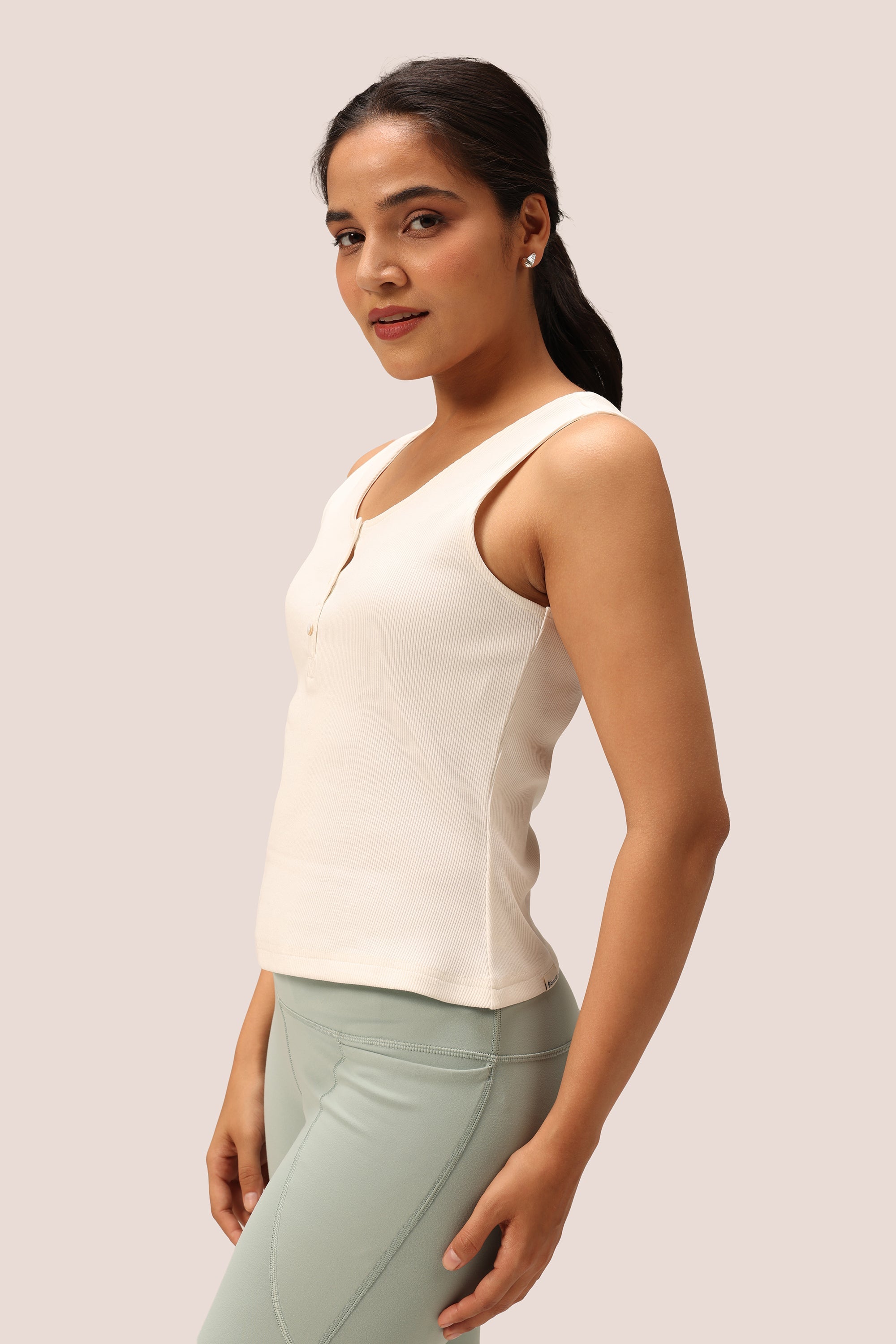 Blissentials Round Neck Henley Tank - BlissClub