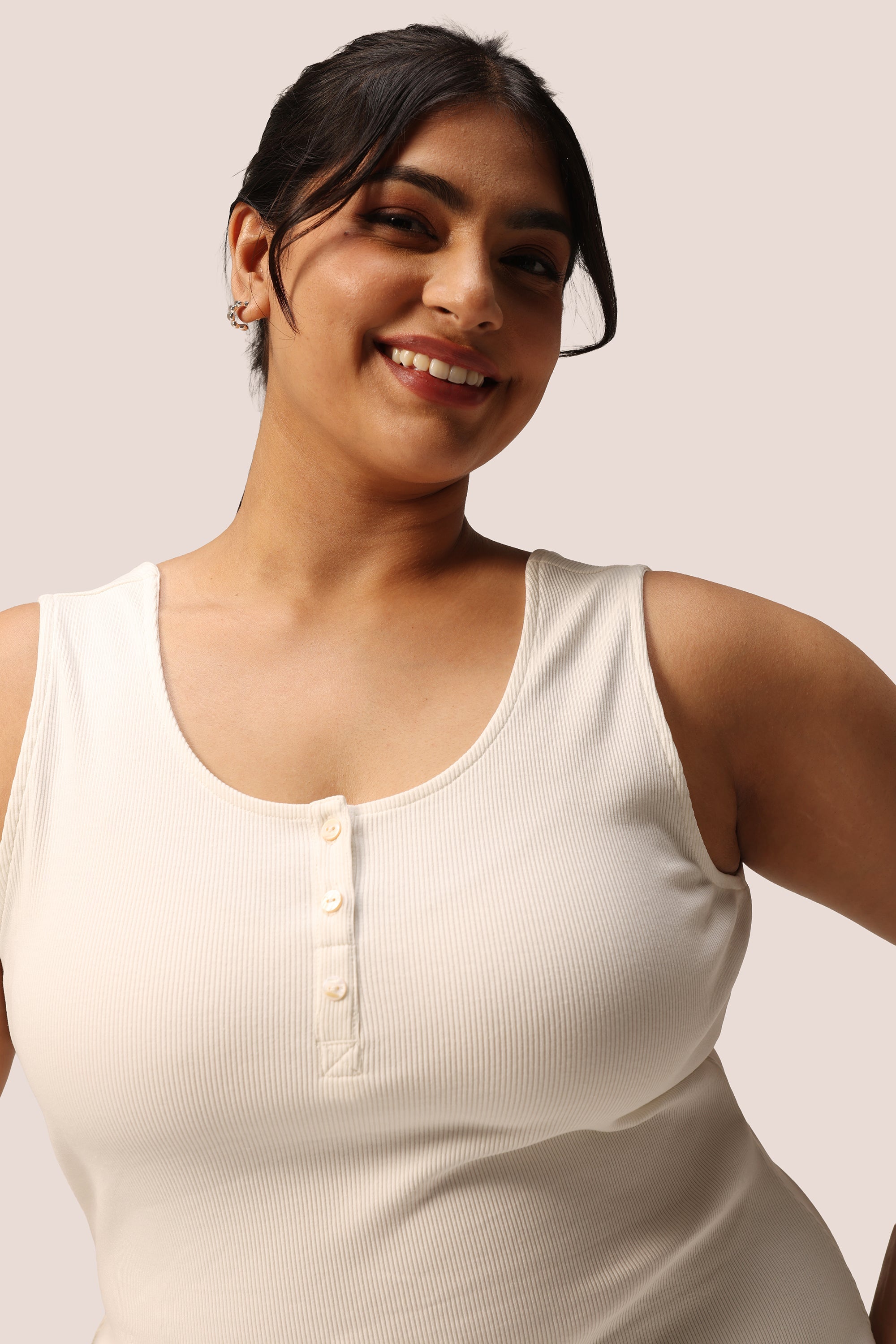 Blissentials Round Neck Henley Tank - BlissClub