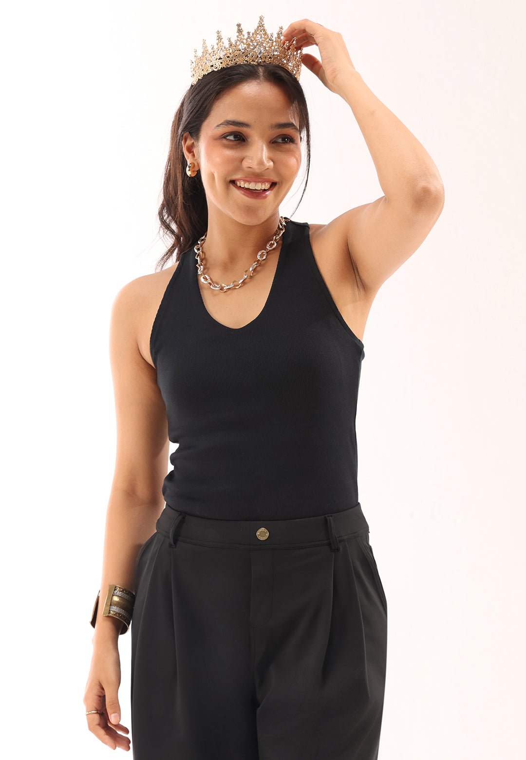 Blissentials V- Neck Racerback Built In Bra Top - BlissClub