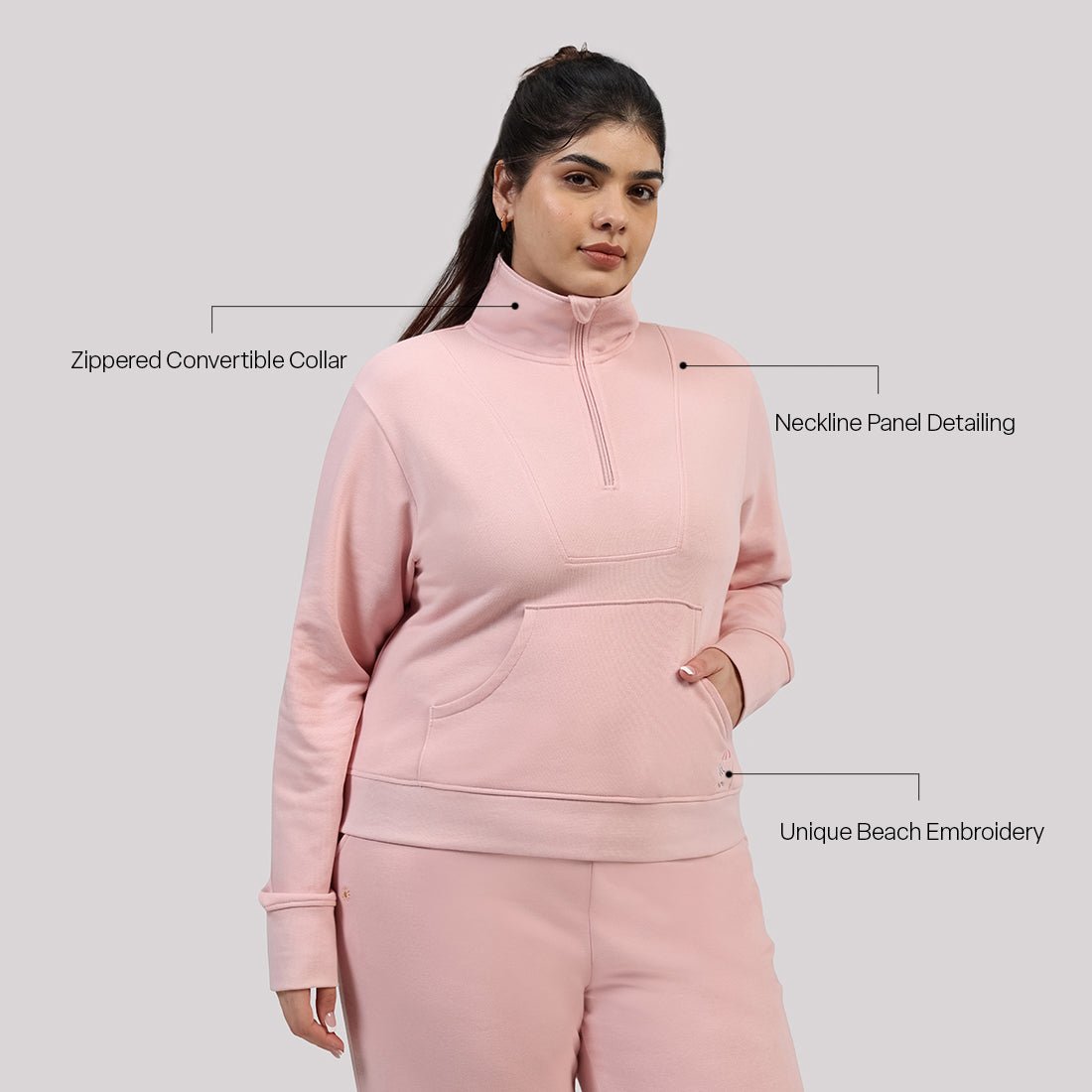 BlissTerry™ Cotton Pullover with Zipper - BlissClub