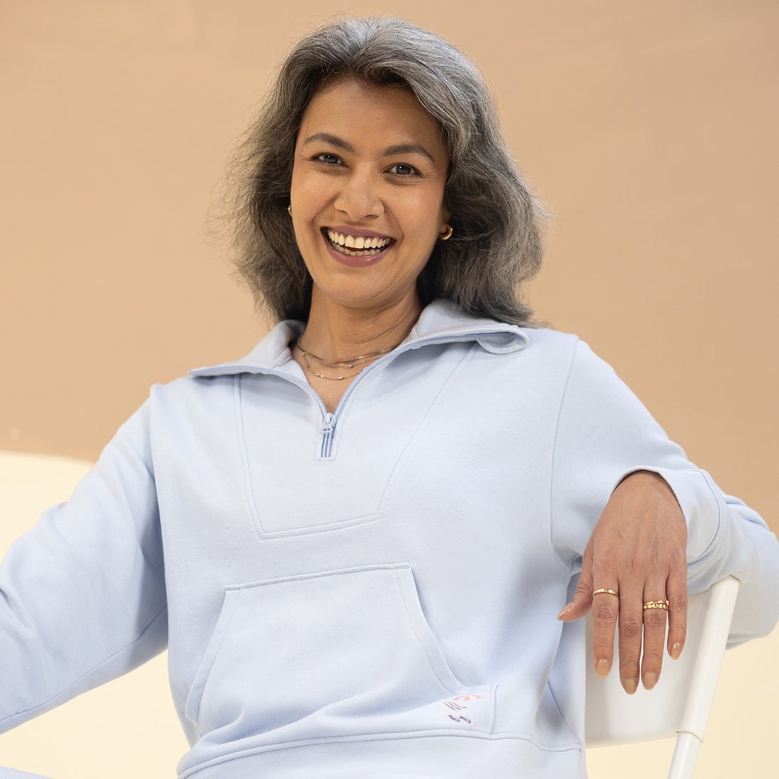 BlissTerry™ Cotton Pullover with Zipper - BlissClub