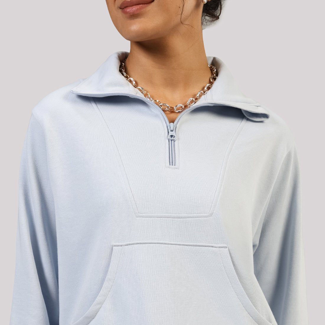 BlissTerry™ Cotton Pullover with Zipper - BlissClub