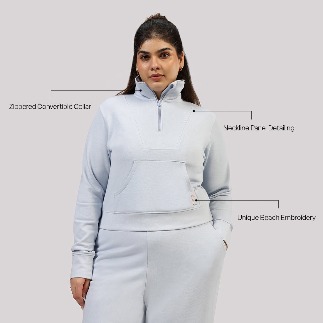 BlissTerry™ Cotton Pullover with Zipper - BlissClub