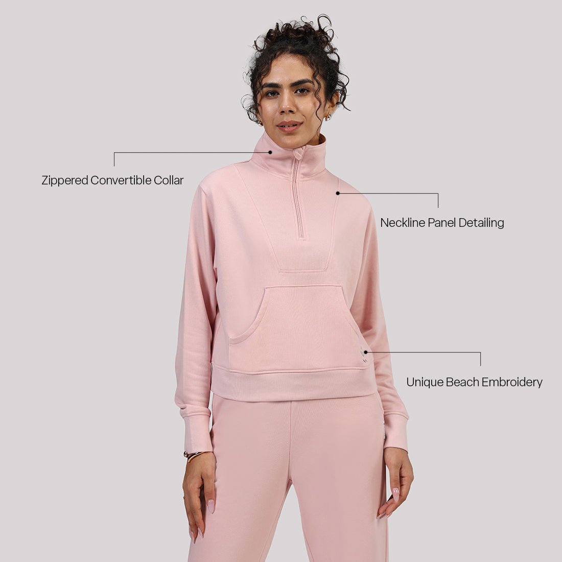 BlissTerry™ Cotton Pullover with Zipper - BlissClub