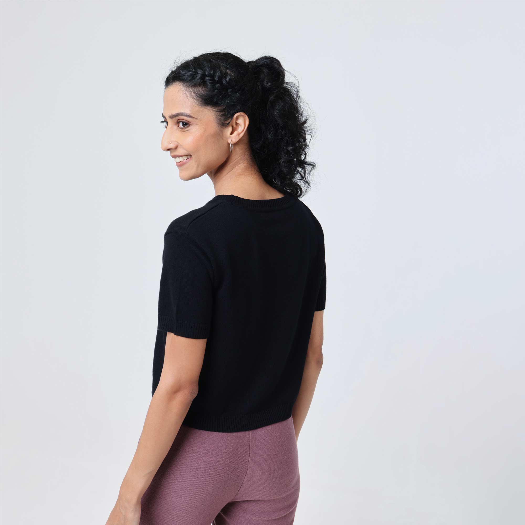 At-Ease Cotton Knit Crop Top