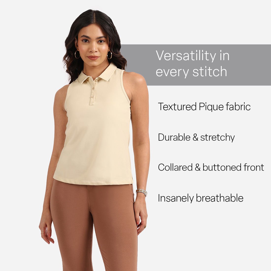 Classic Pique Sleeveless Tank - BlissClub