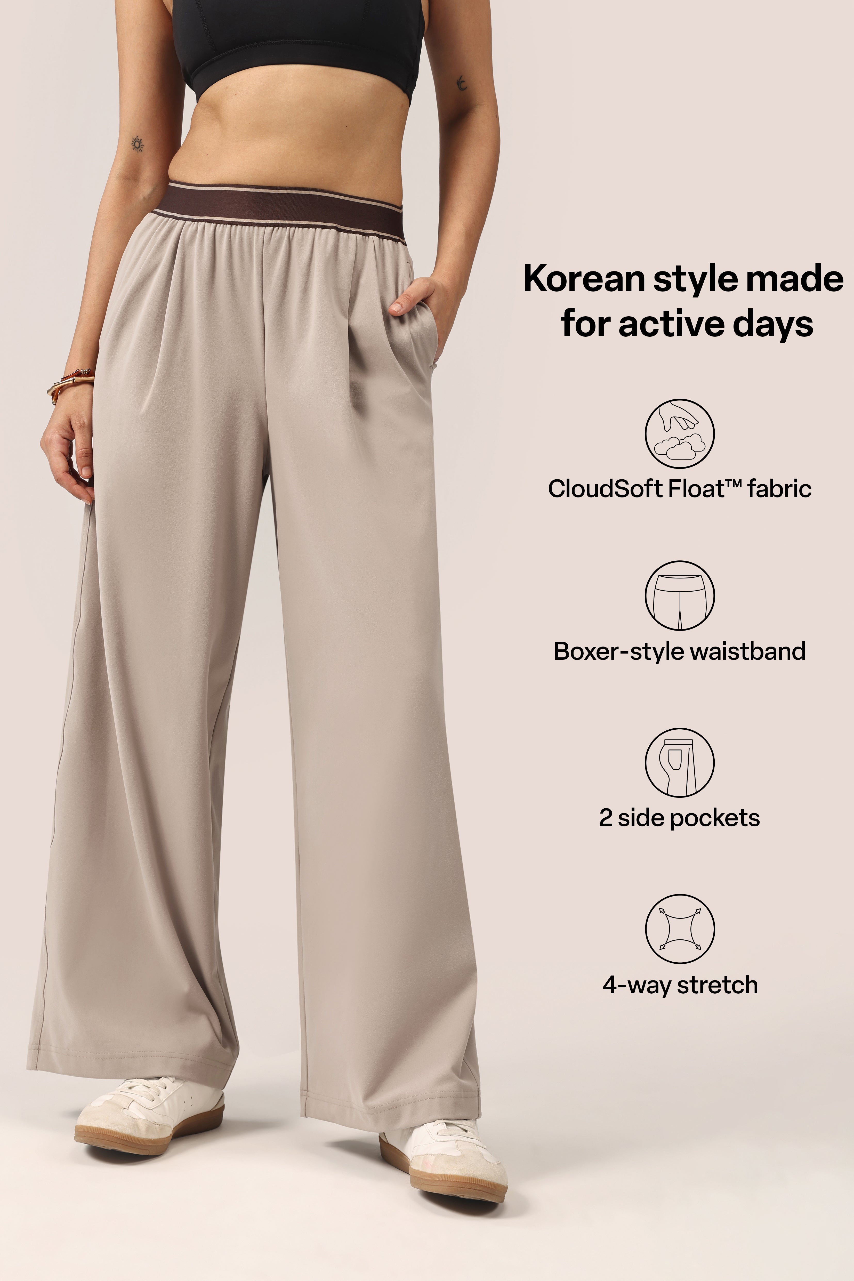 Cloud Korean Active Wide Pants - BlissClub