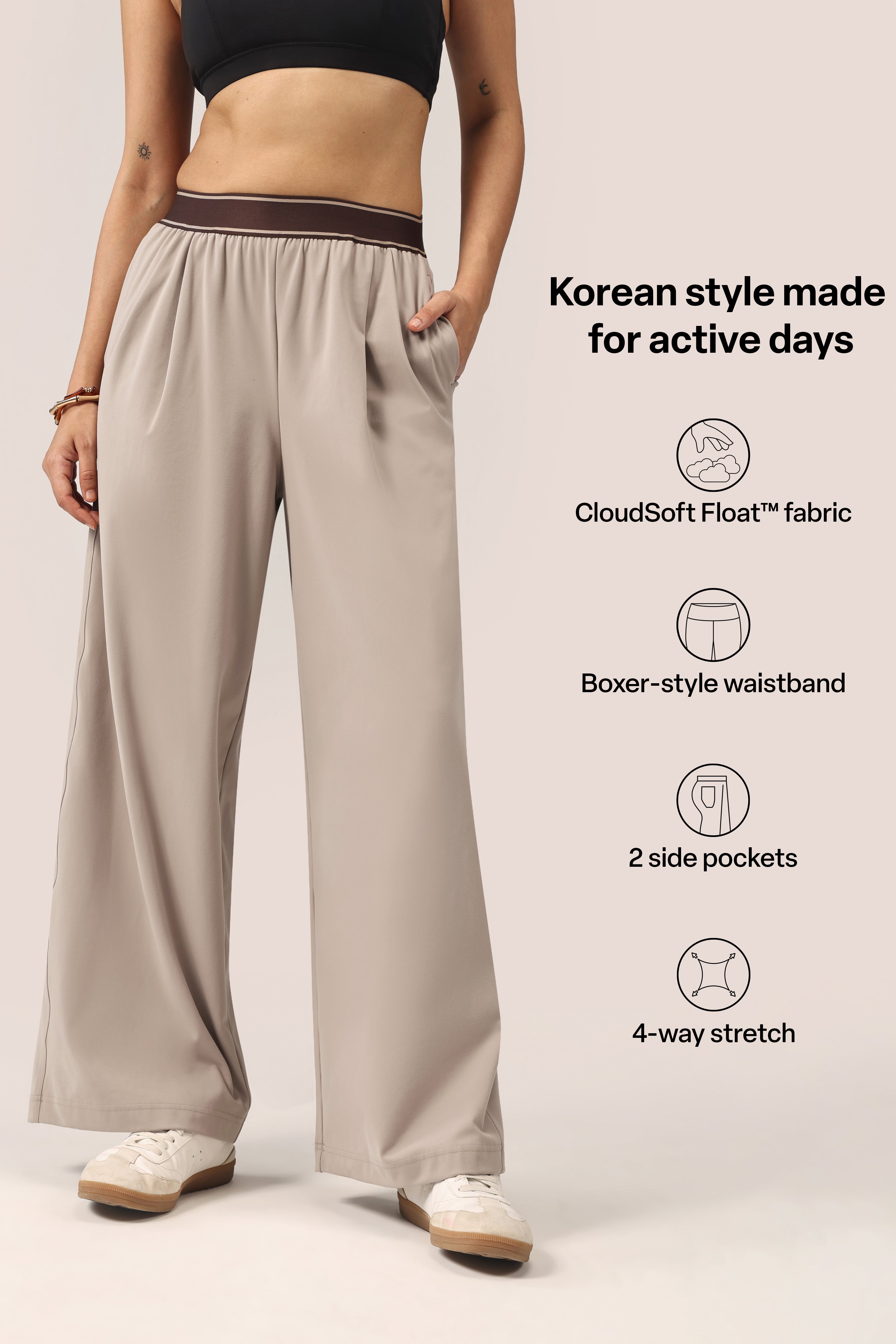 Cloud Korean Active Wide Pants