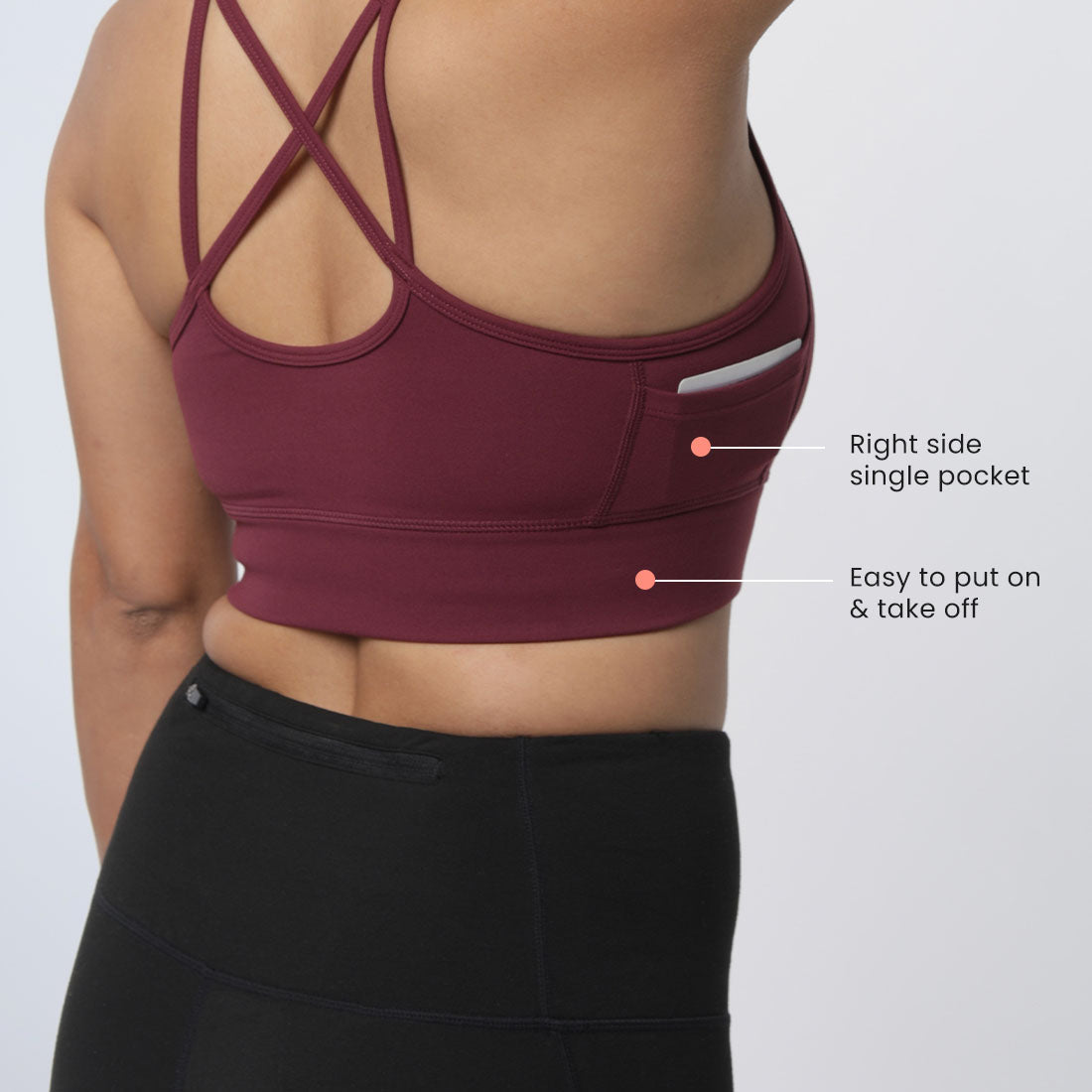 Buy Bliss Club Women Blush The Ultimate Criss-Cross Sports Bra with 3  Pockets Online