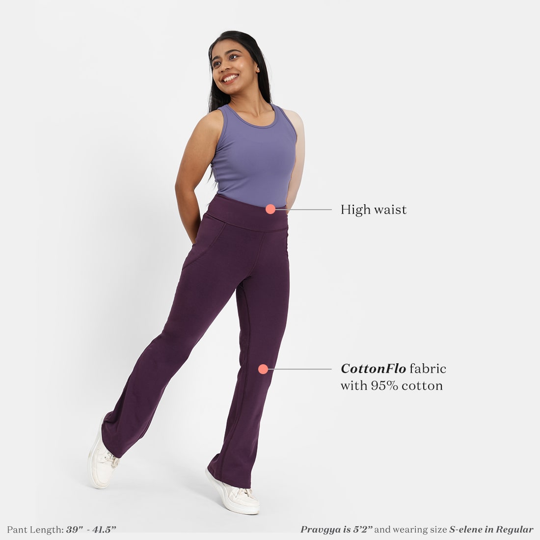 Buy BlissClub Women Groovein Cotton Flare Pants  HighWaist  Adjustable  Inner Drawcord  4 Pockets  CottonFlo Fabric at Amazonin