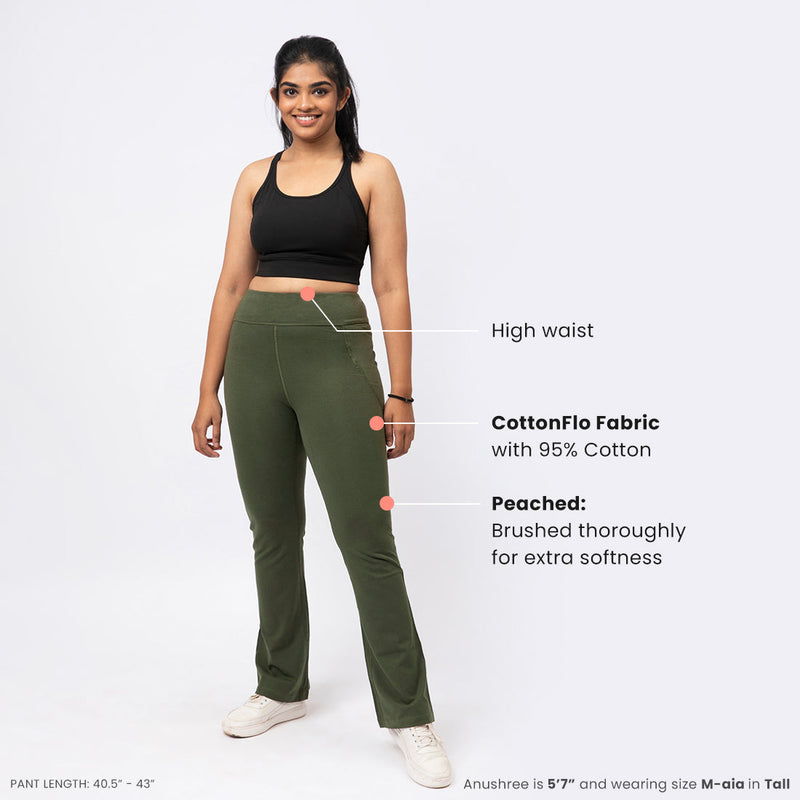 Groove-In Cotton Flare Pants - Tall