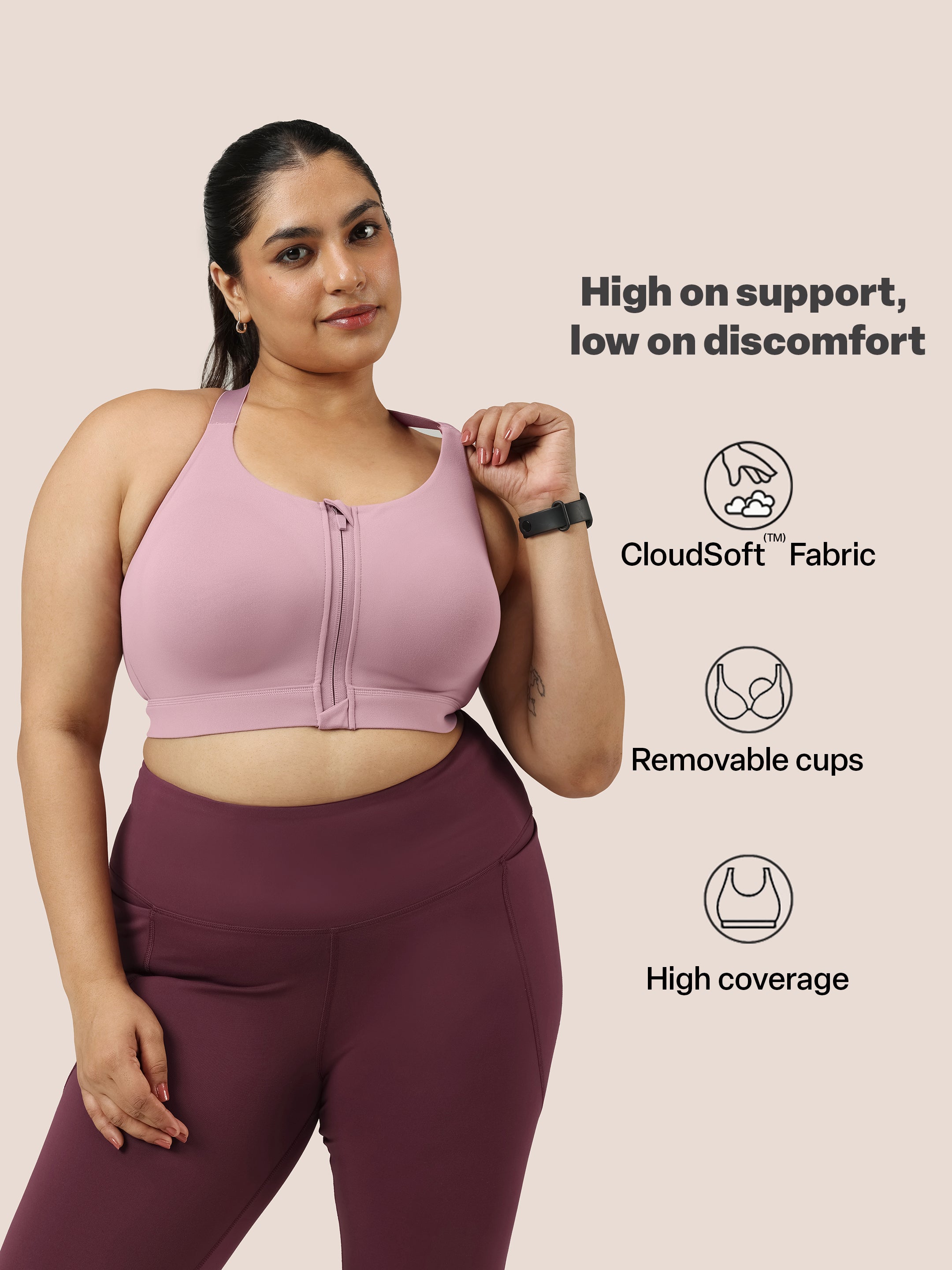 Zip-Up Sports Bra