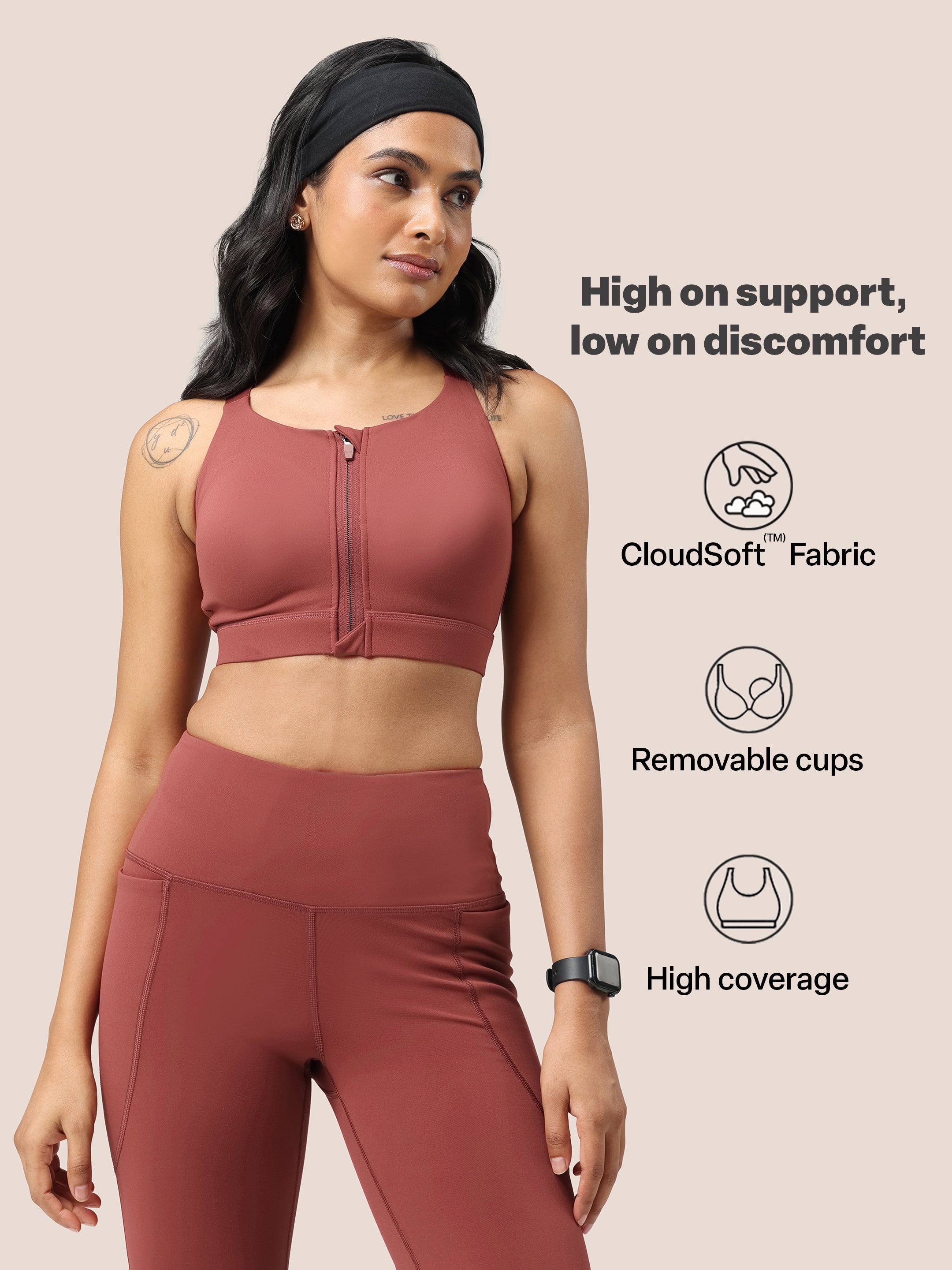 Zip-Up Sports Bra