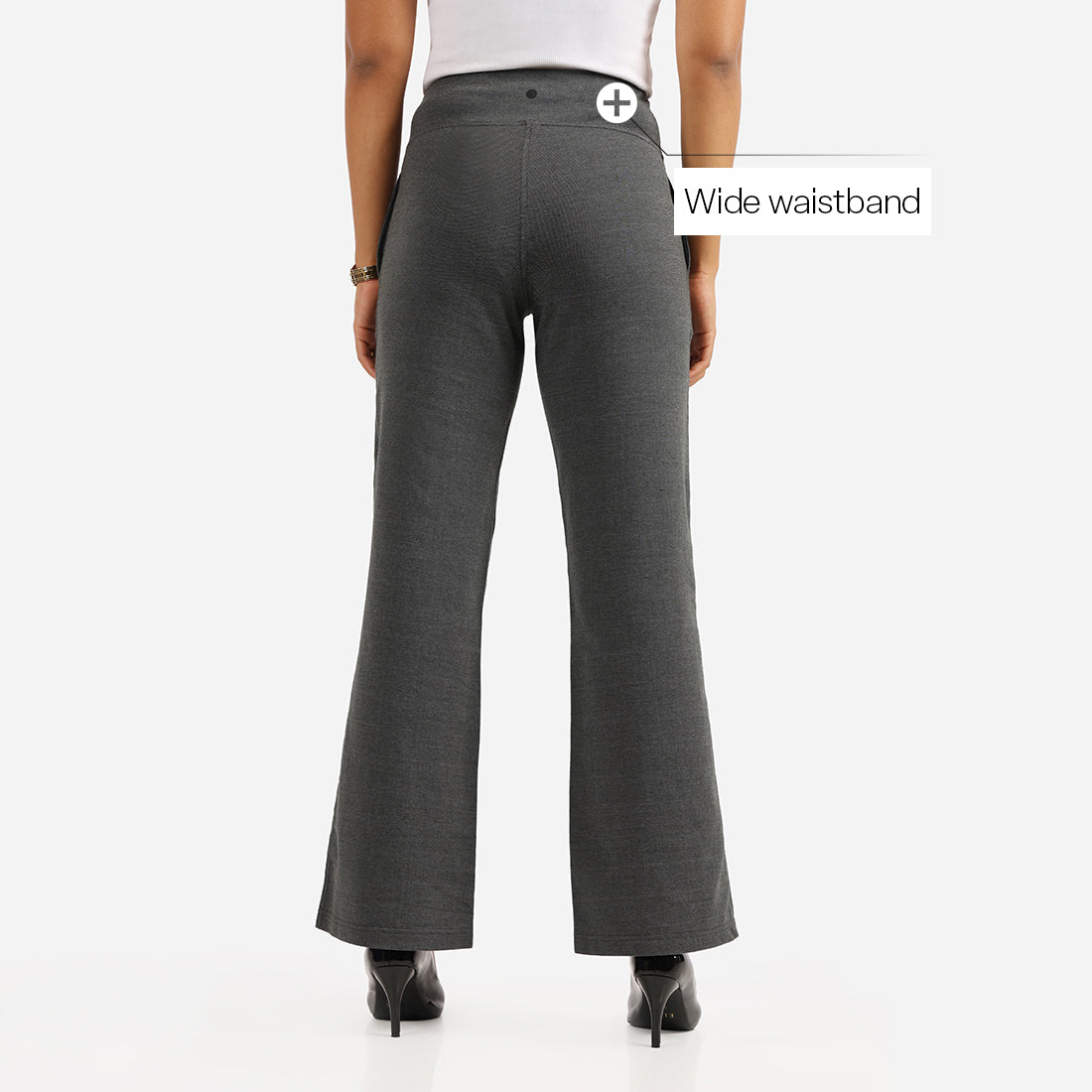 Work-To-Wine Twill Wide Leg Flare Pants