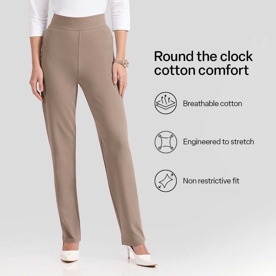 AM:PM Cotton Straight Pants