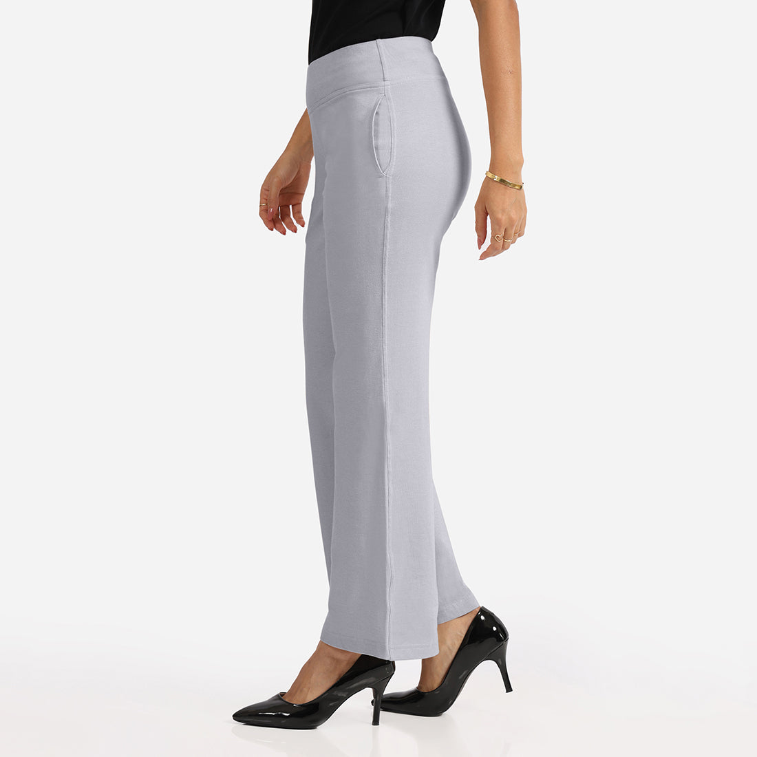 Work-To-Wine Twill Wide Leg Flare Pants