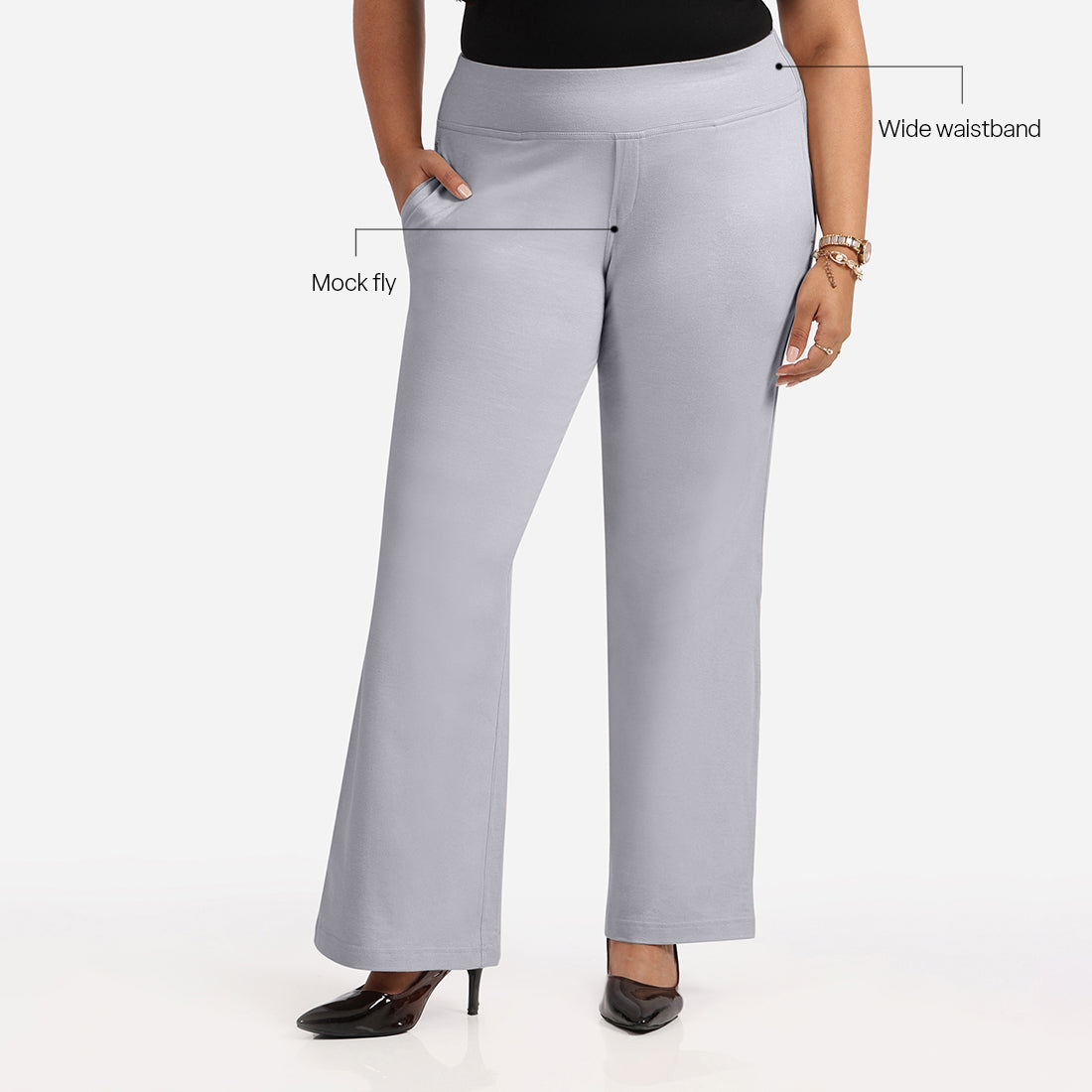 Work-To-Wine Twill Wide Leg Flare Pants