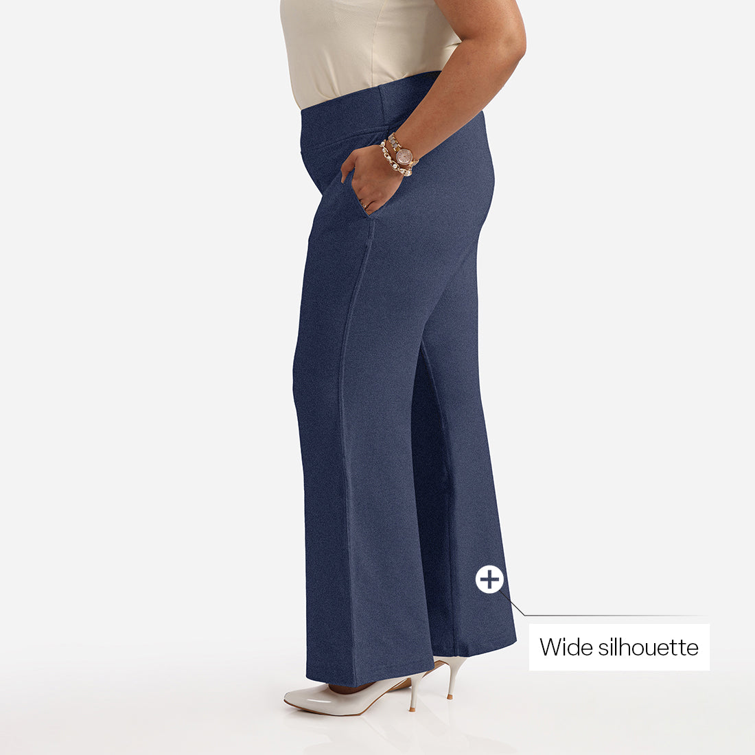 Work-To-Wine Twill Wide Leg Flare Pants