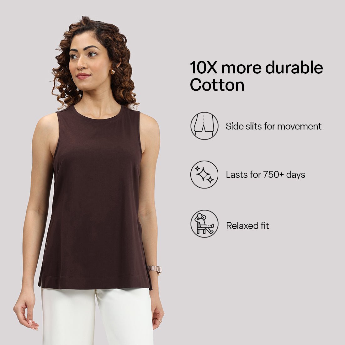 Last Tee Sleeveless Long Slit Top - BlissClub