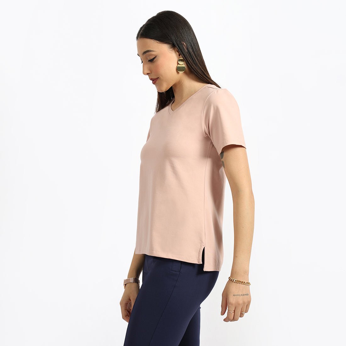 Last Tee - V Neck Half Sleeves - BlissClub