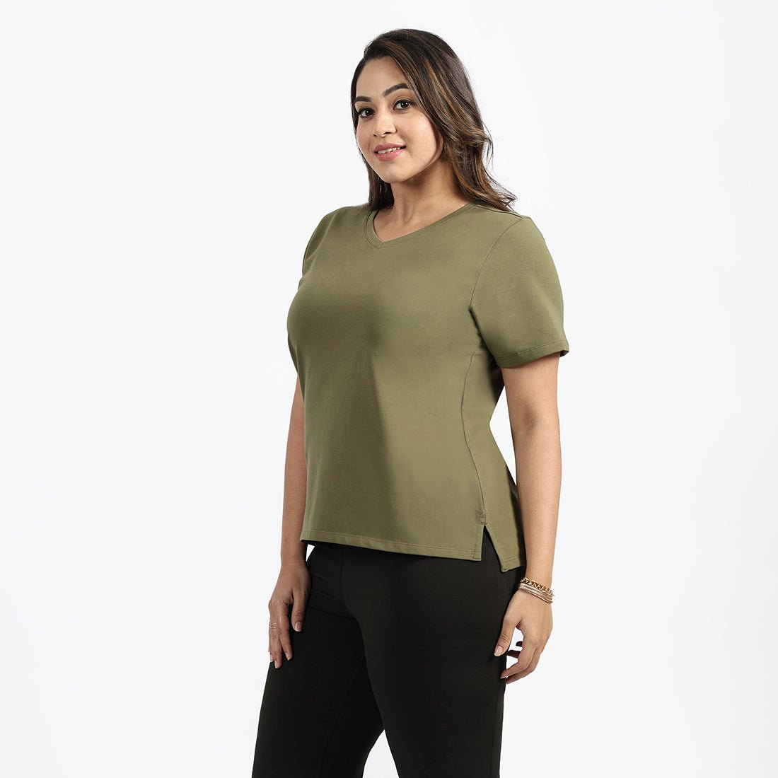 Last Tee - V Neck Half Sleeves - BlissClub