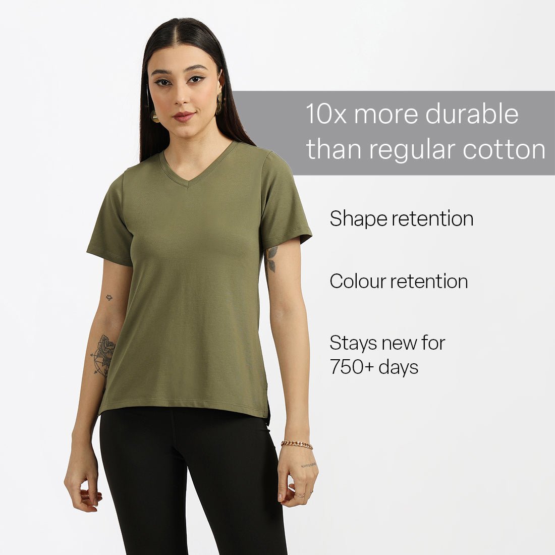 Last Tee - V Neck Half Sleeves - BlissClub