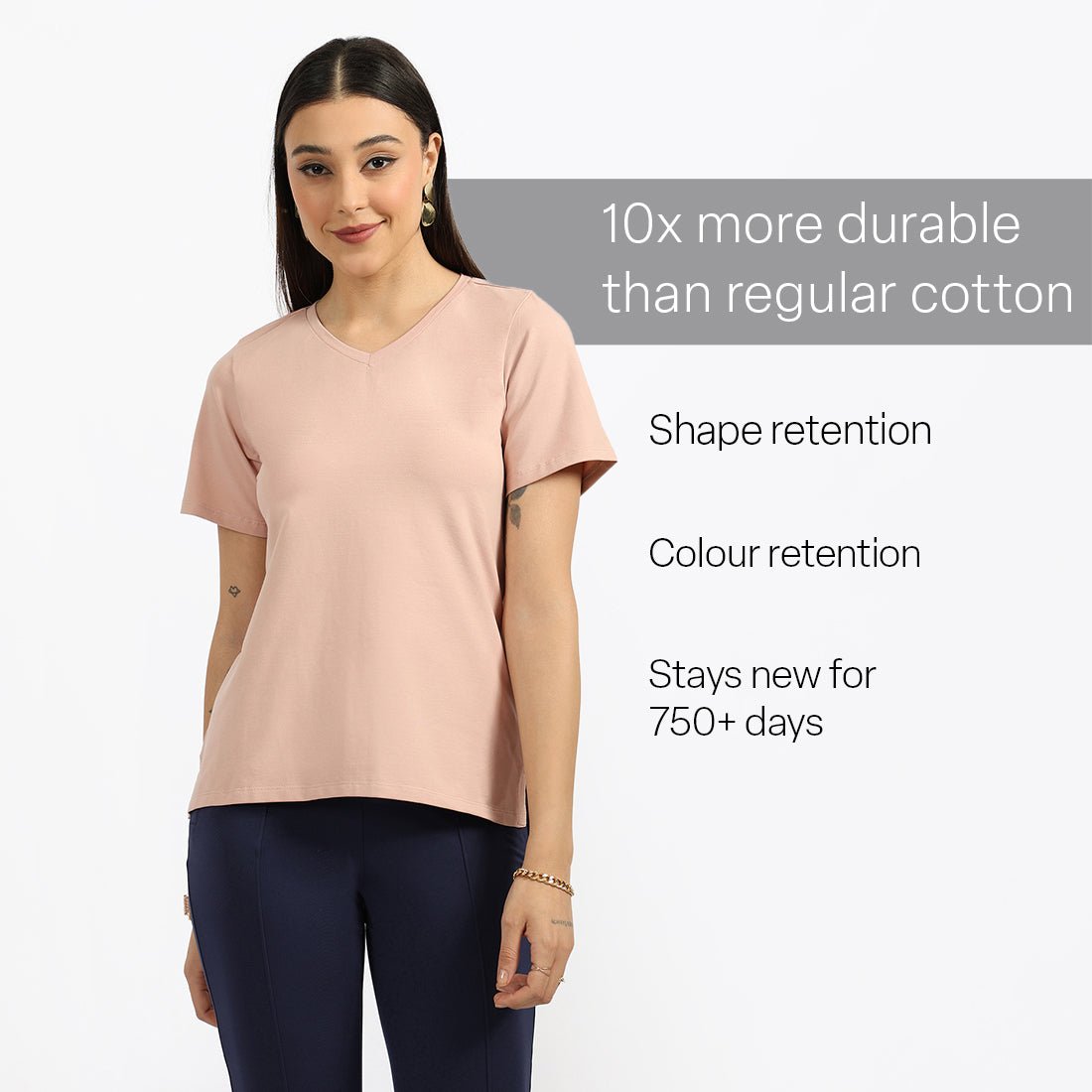 Last Tee - V Neck Half Sleeves - BlissClub