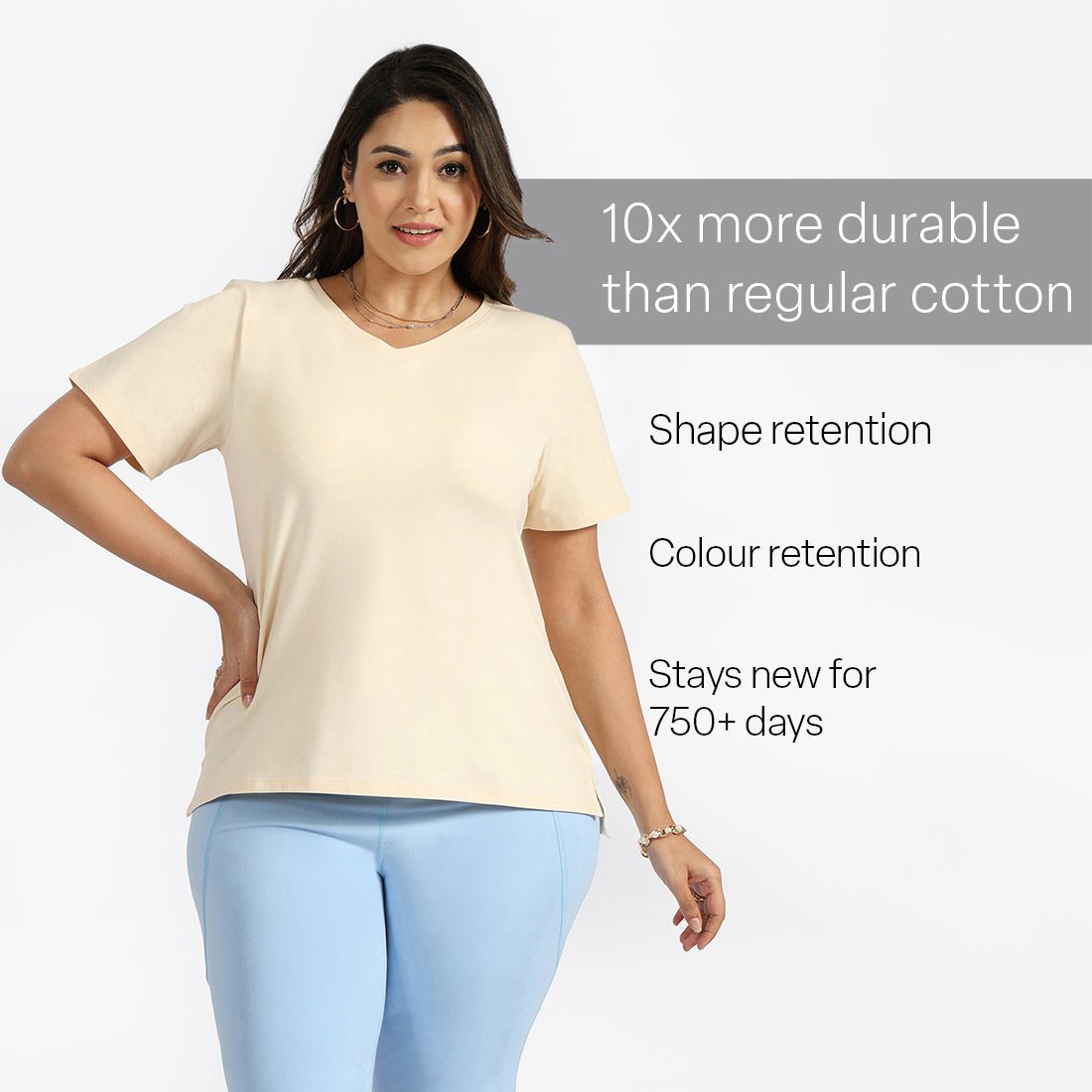 Last Tee - V Neck Half Sleeves - BlissClub